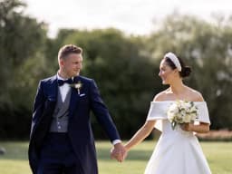 Wedding couple during church ceremony