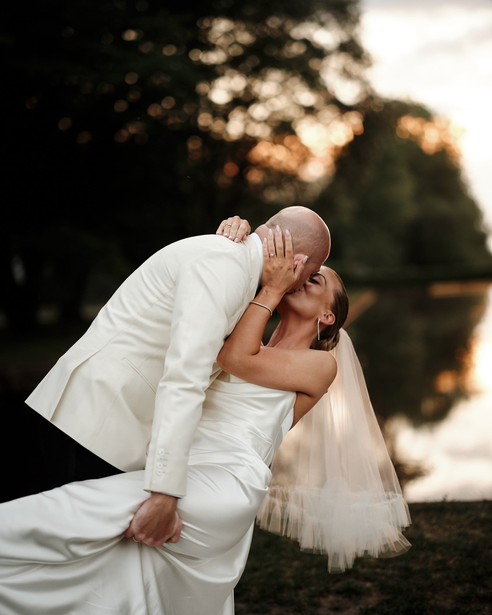 Professional wedding photographer capturing natural moments