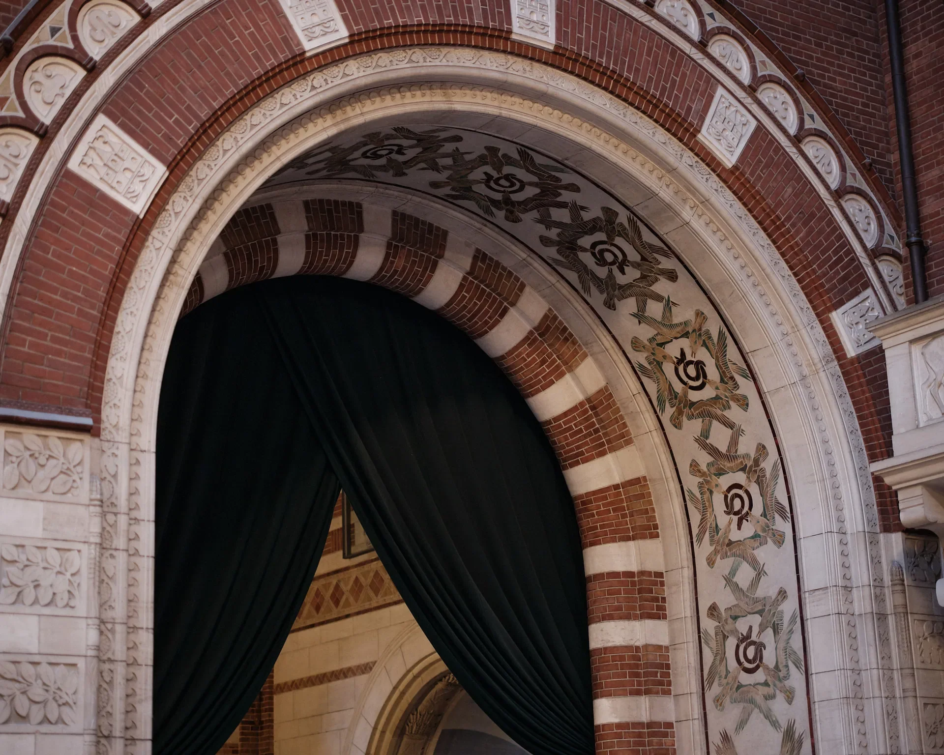 Wedding couple on the elegant staircase at Copenhagen City Hall